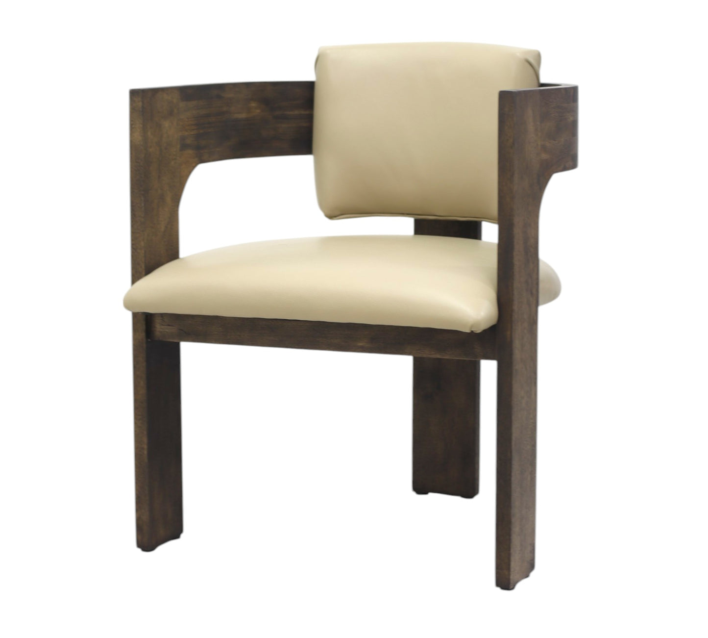 Silla Carpi | Asiento y Respaldo en Piel con Base de madera Haya Alemana