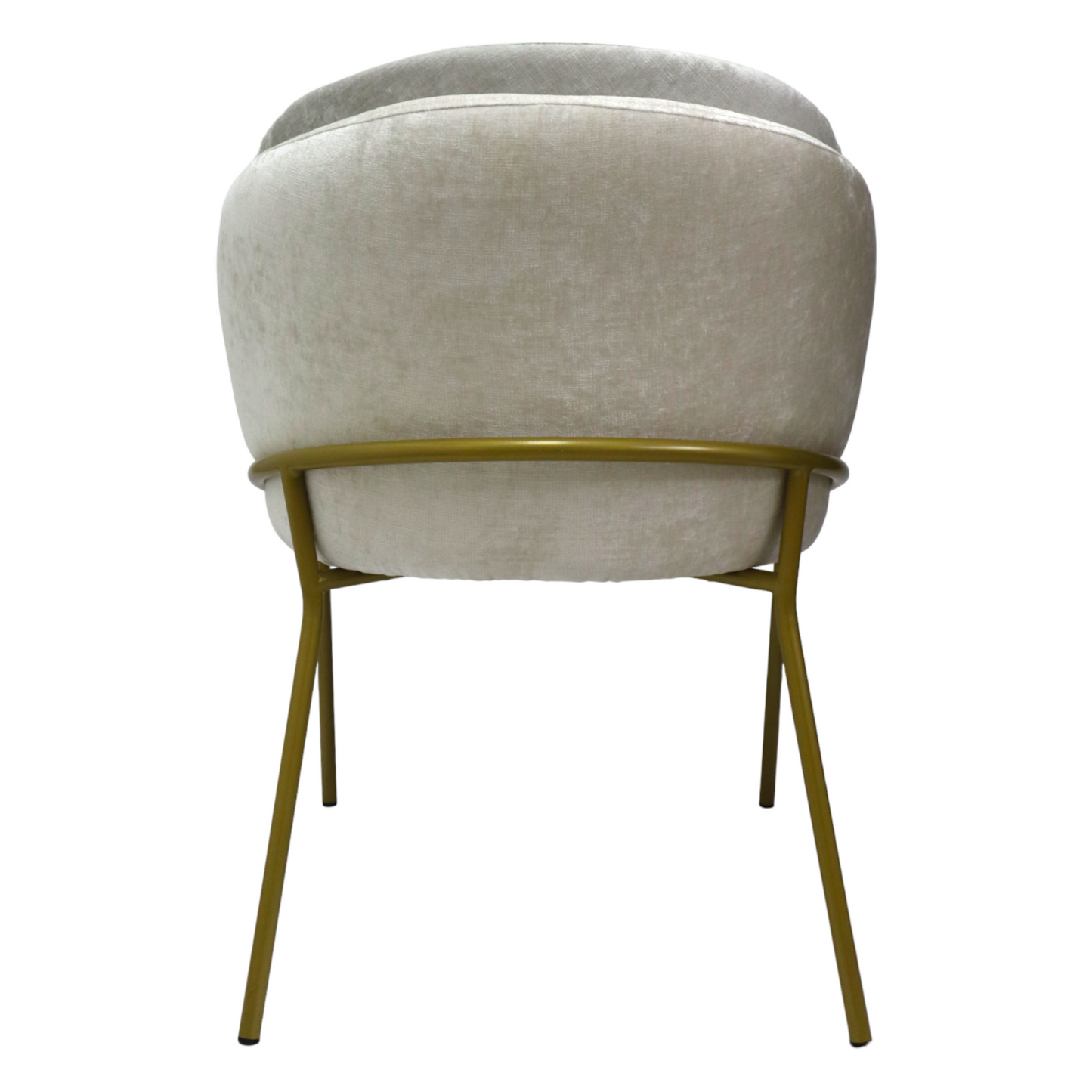 SILLA MAGDALENA - respaldos y asiento en textil, base de metal color dorada