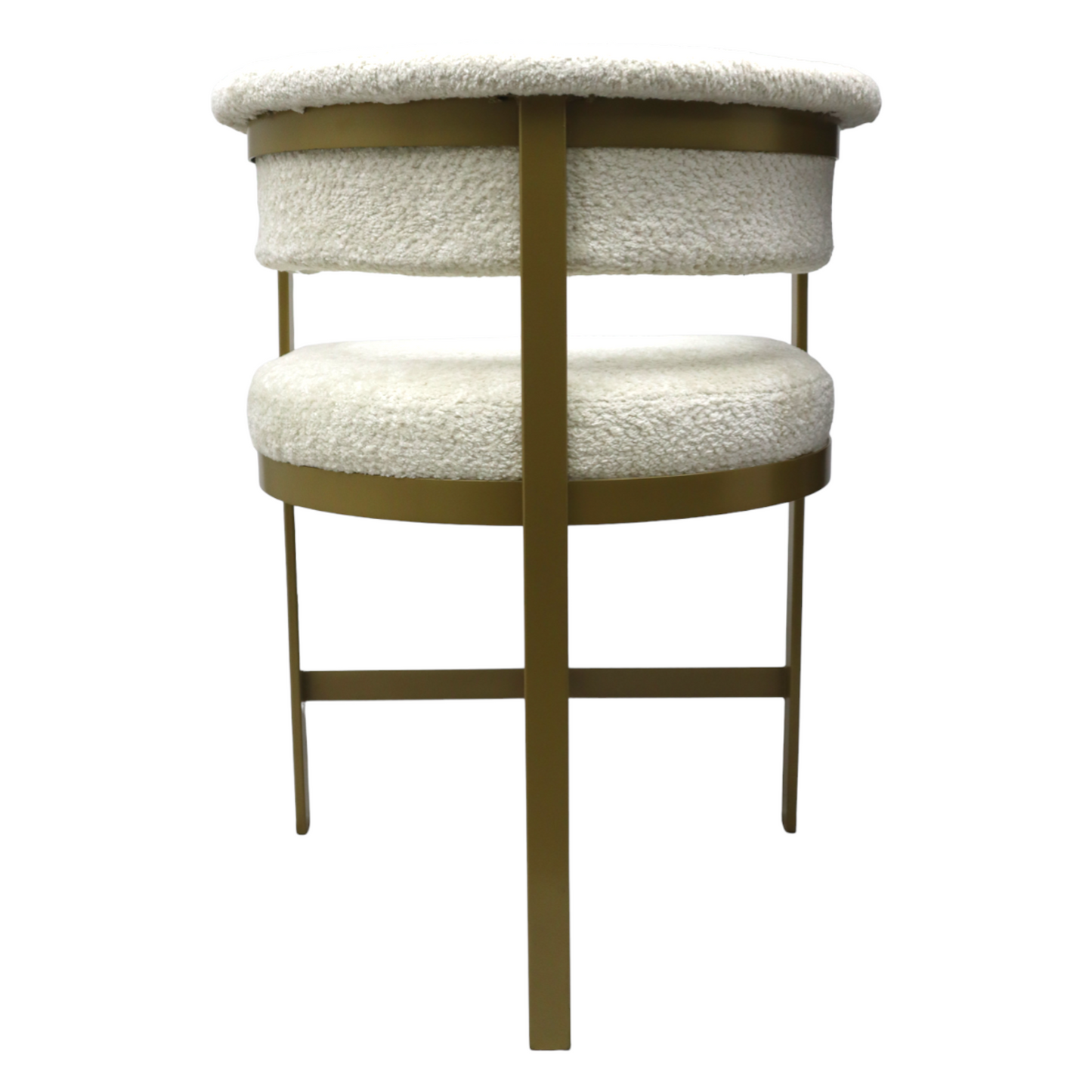 BANCO MEDIO GALEANA - respaldo y asiento en textil color blanco, base de metal