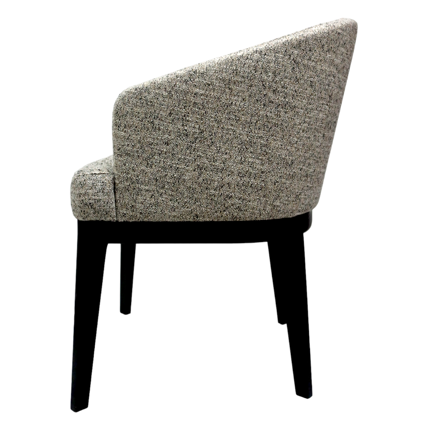 Silla Valencia| Asiento y respaldo Textil gris con negro patas negras