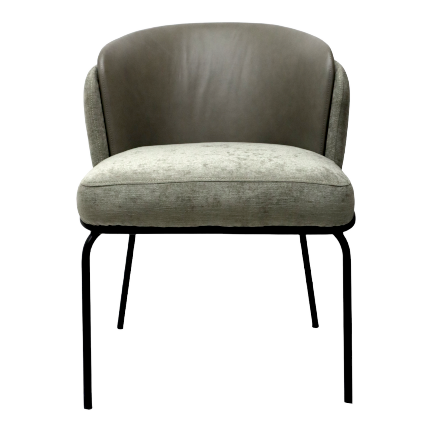 Silla Magdalena | 100% Piel genuina y Textil con Base Metálica Negra