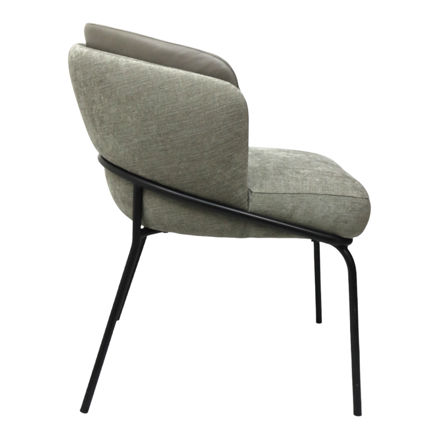 Silla Magdalena | 100% Piel genuina y Textil con Base Metálica Negra