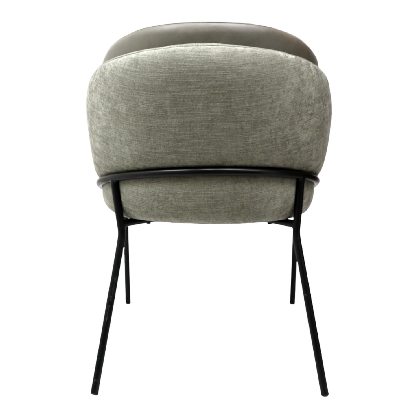 Silla Magdalena | 100% Piel genuina y Textil con Base Metálica Negra