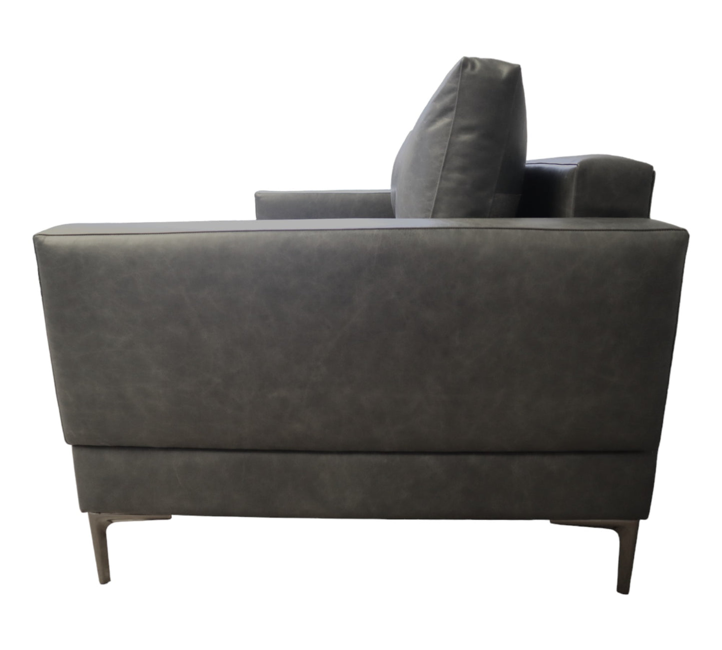 Sillón Polanco | Dos Plazas 100% Piel Genuina Gris