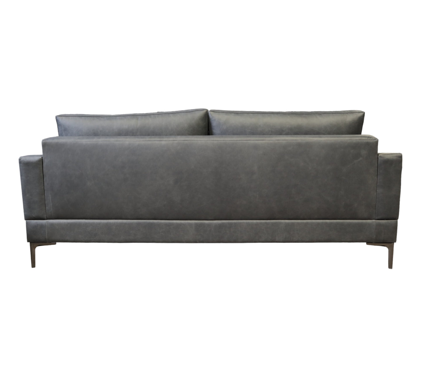 Sillón Polanco | Dos Plazas 100% Piel Genuina Gris