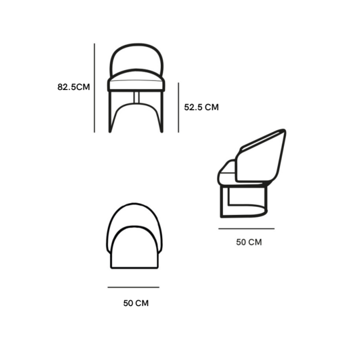 Silla Dolores | Asiento y Respaldo Textil con Base Metálica Negra