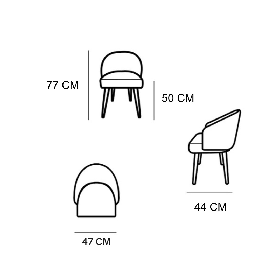 Silla Bernal | Asiento Textil y Respaldo de 100% Piel Genuina, con base de madera Haya Alemana