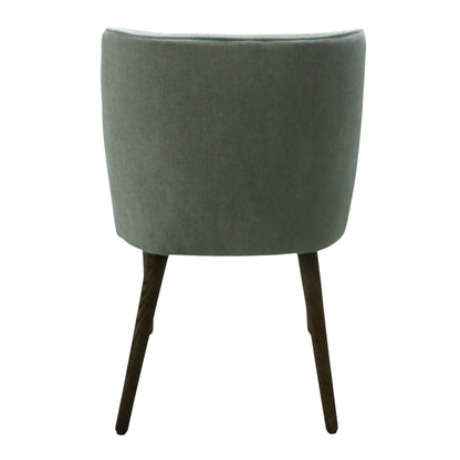 SILLA NEPAL - respaldo y asiento en textil color gris, con base de madera de encino