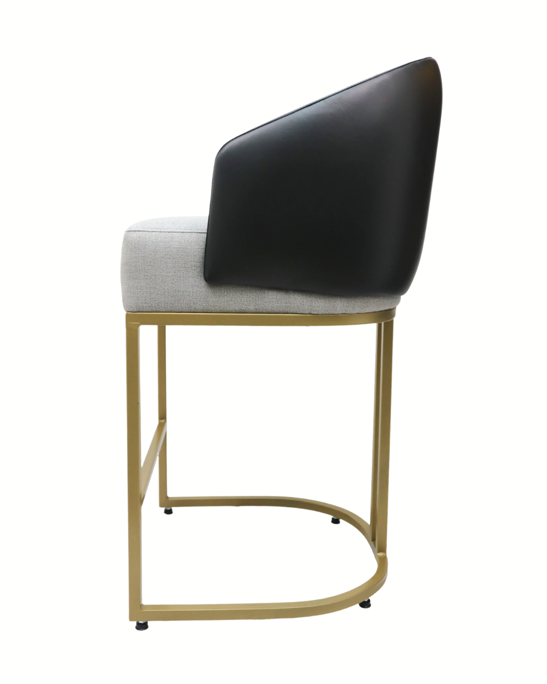 BANCO MEDIO DOLORES - respaldo en piel genuina, asiento en textil, base de metal