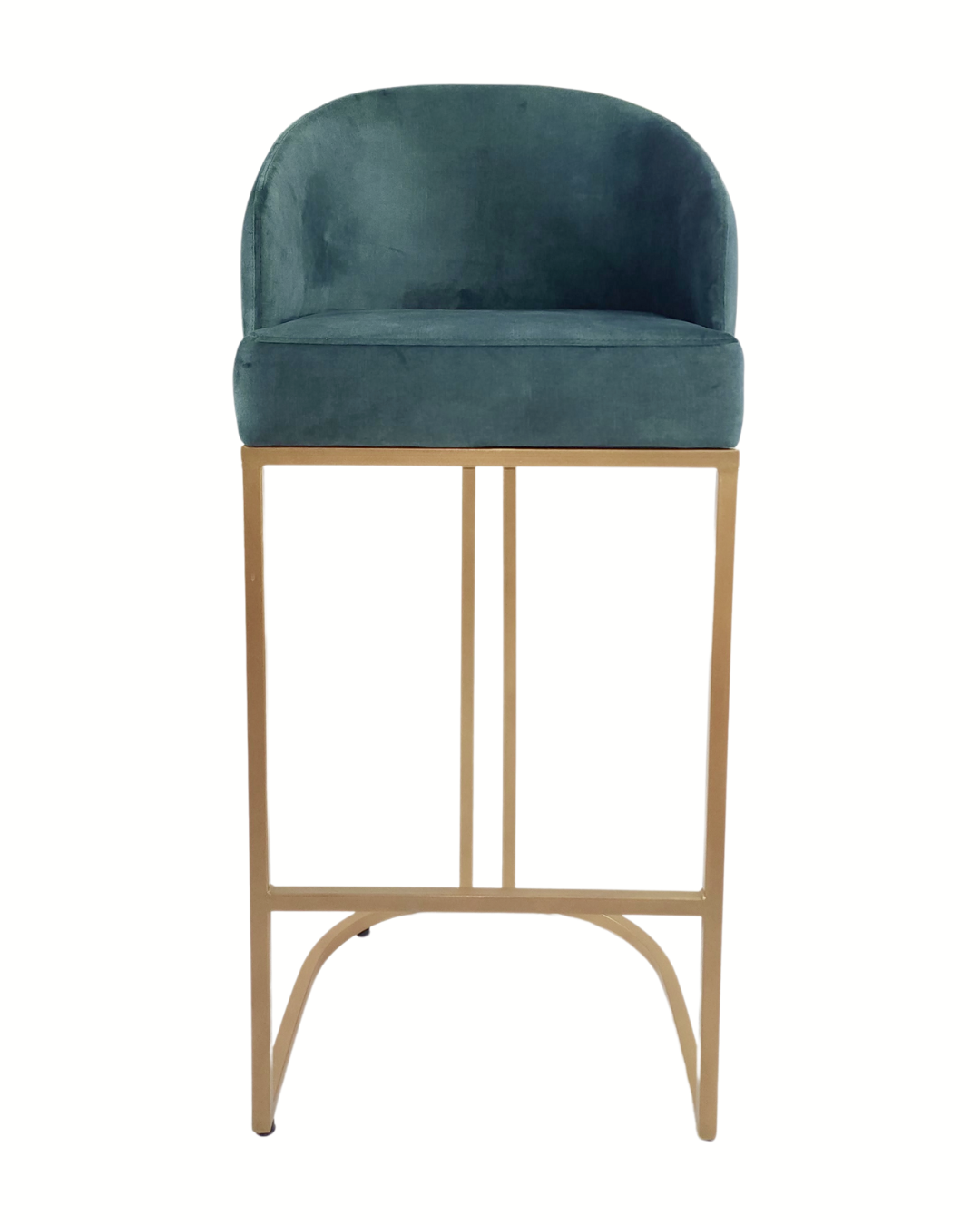 BANCO ALTO DOLORES - respaldo y asiento en textil gamuza, base de metal