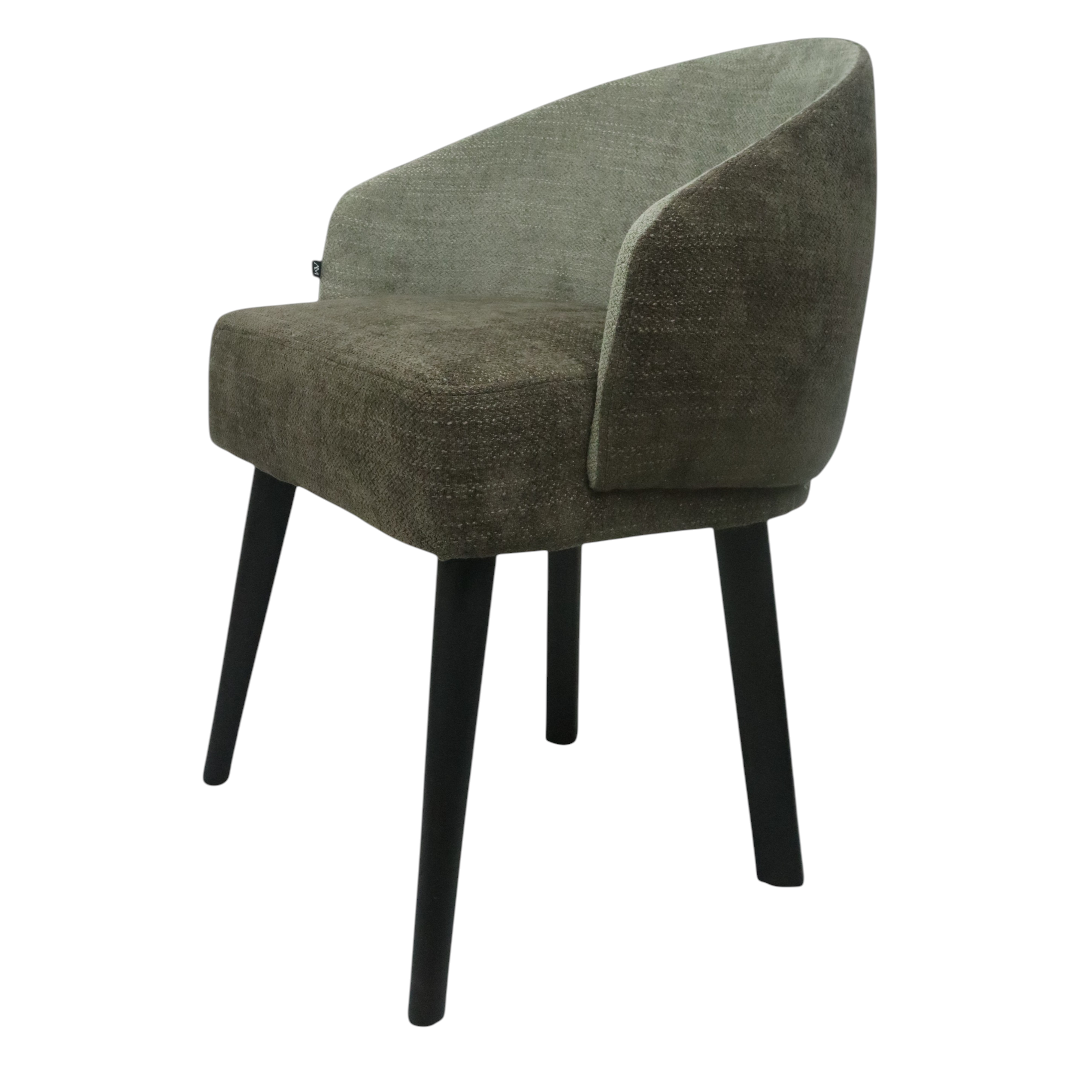 SILLA BERNAL - respaldo y asiento en textil, base de madera de encino