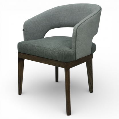 SILLA VICTORIA - respaldo y asiento en textil, con base de madera de encino