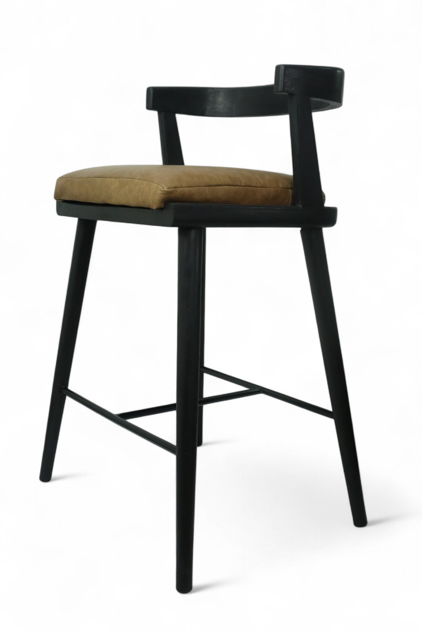 BANCO ALTO MERIDA - asiento piel genuina, estructura de madera de encino