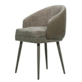 SILLA MILAN - respaldo exterior en piel genuina, asiento y respaldo interior en textil, patas de metal forradas en textil