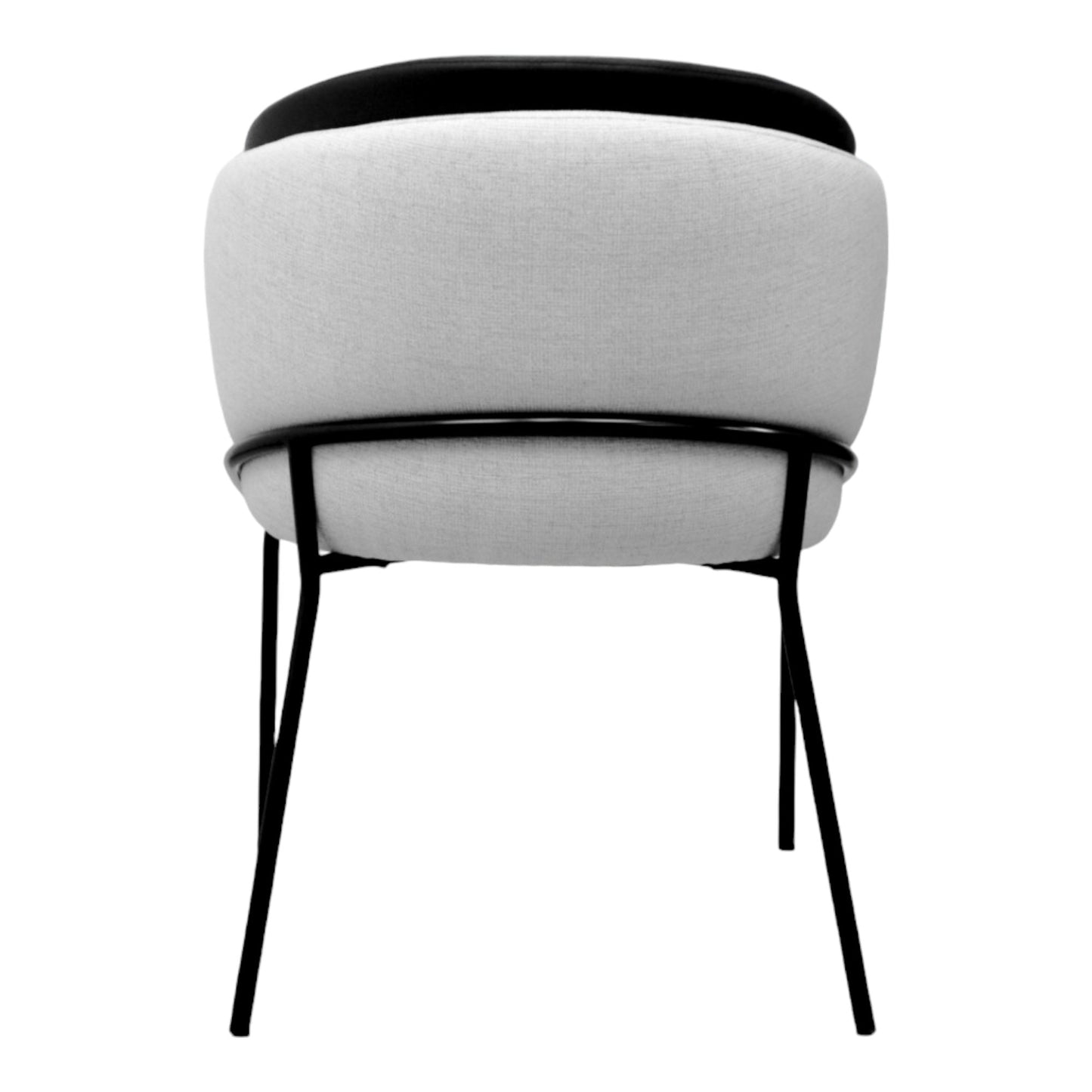 Silla Magdalena | Asiento & Respaldo Exterior Textil y Respaldo Interior 100% Piel con Base Metálica Negra
