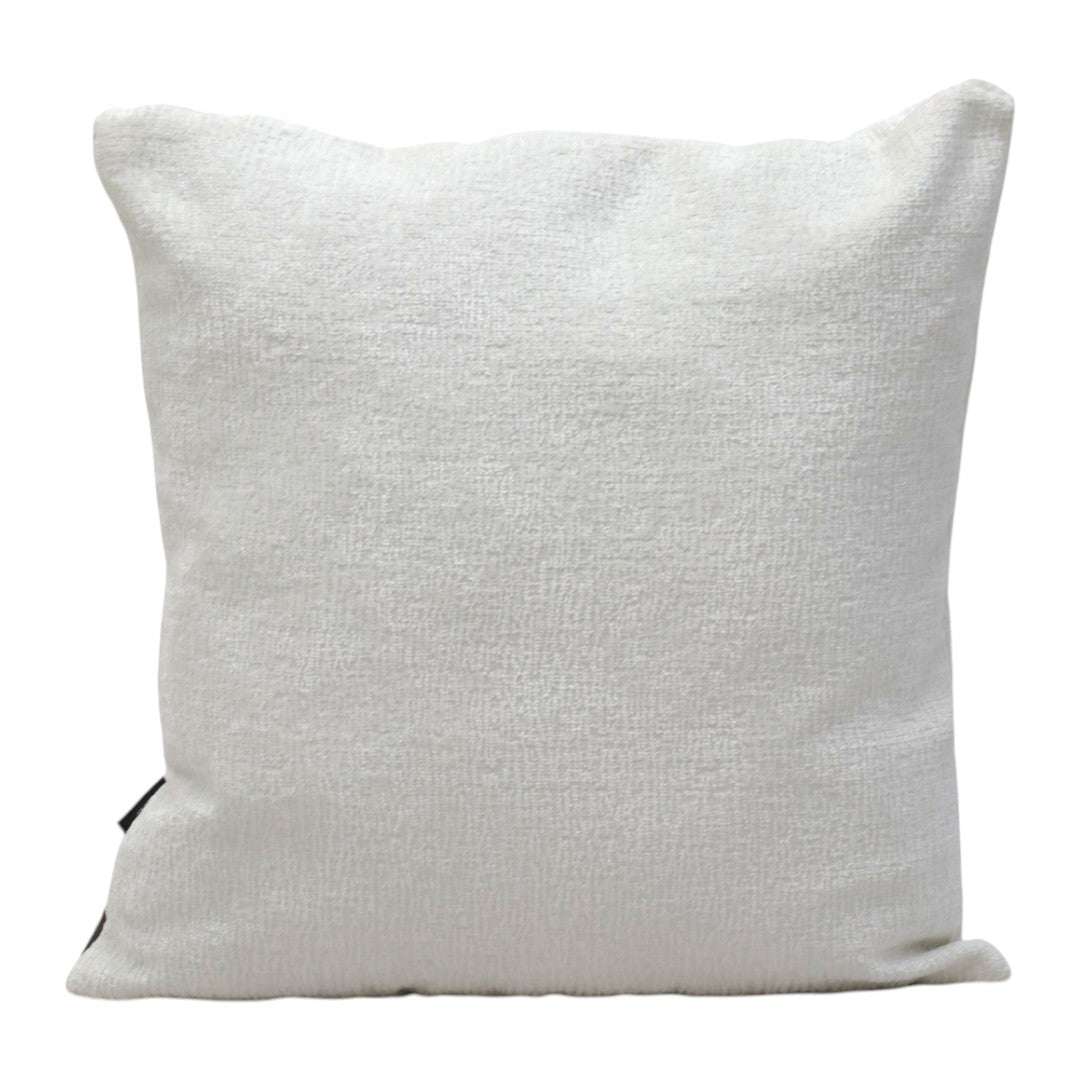 Cojín Celine Blanco / Cafe Textil y Piel Genuina
