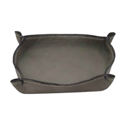 Charola 100% Piel Genuina Gris Claro - Chico