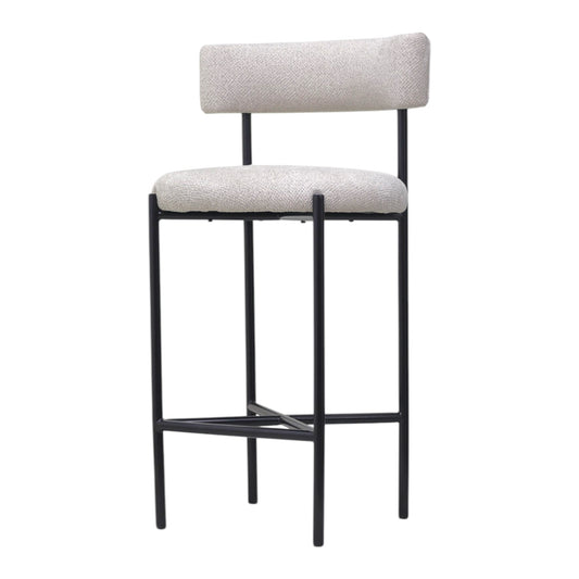 Banco Eleonor | Asiento Textil y Respaldo Textil con Base Metálica Negra