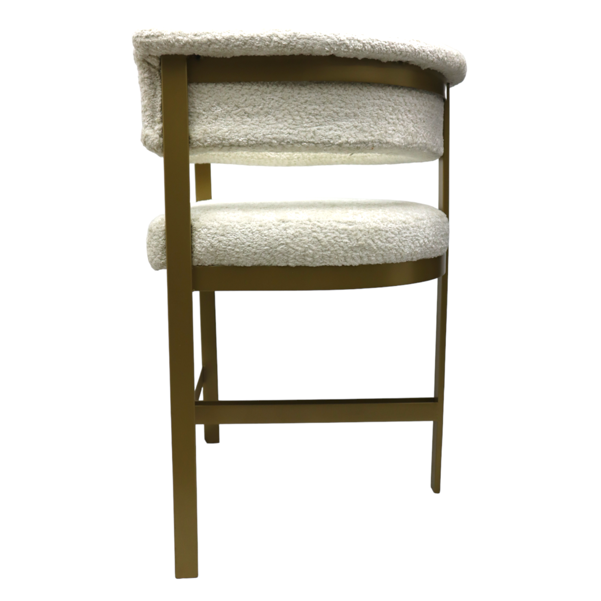 BANCO MEDIO GALEANA - respaldo y asiento en textil color blanco, base de metal