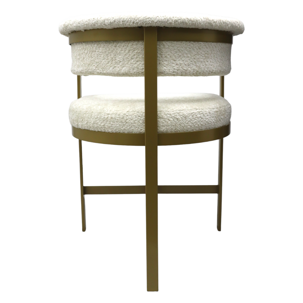 BANCO MEDIO GALEANA - respaldo y asiento en textil color blanco, base de metal