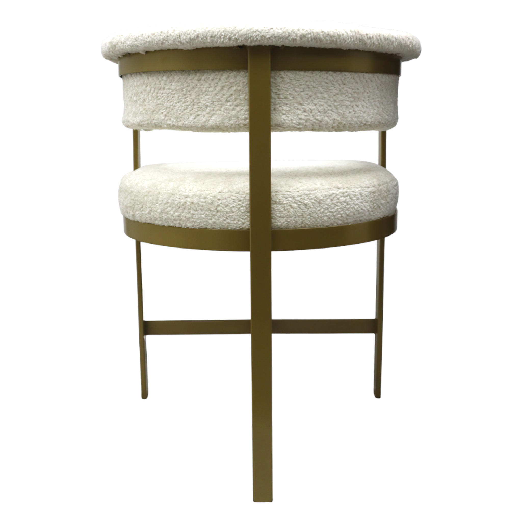 BANCO MEDIO GALEANA - respaldo y asiento en textil color blanco, base de metal