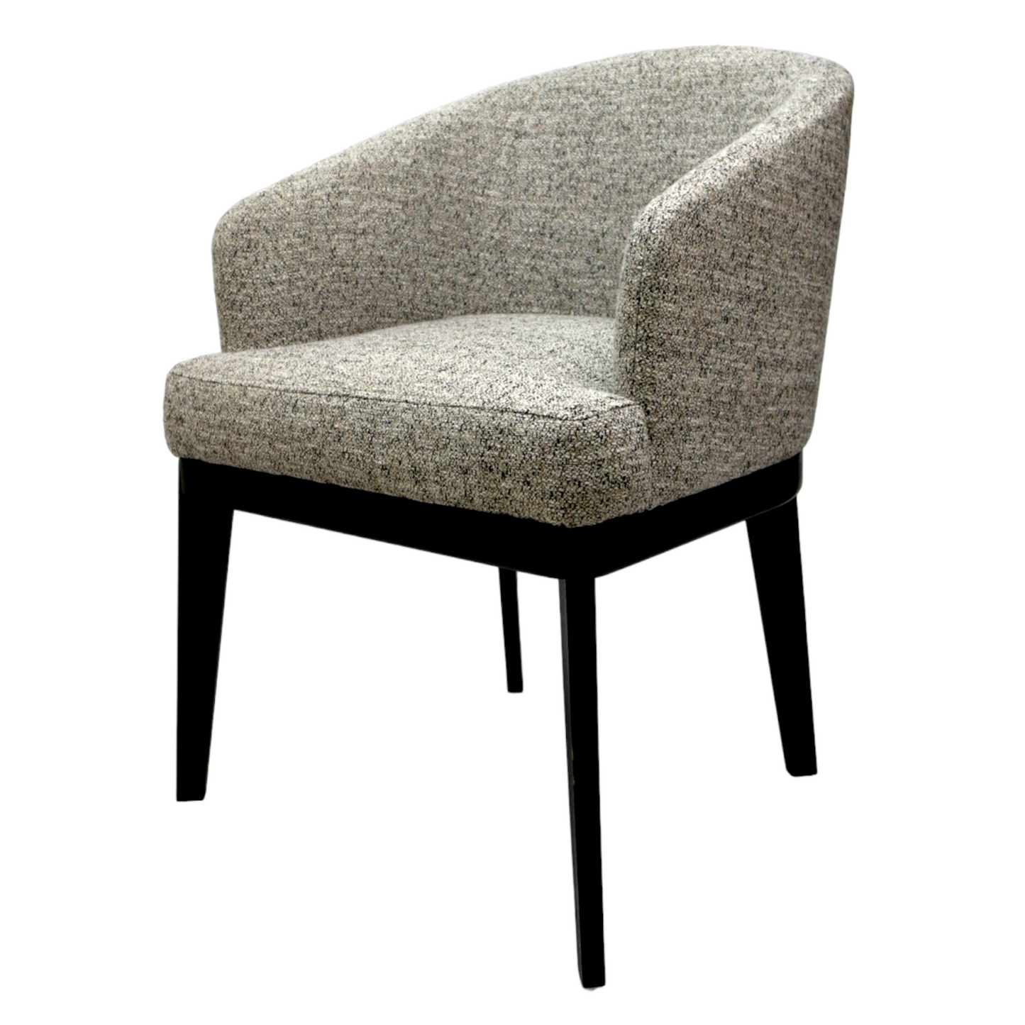 Silla Valencia| Asiento y respaldo Textil gris con negro patas negras