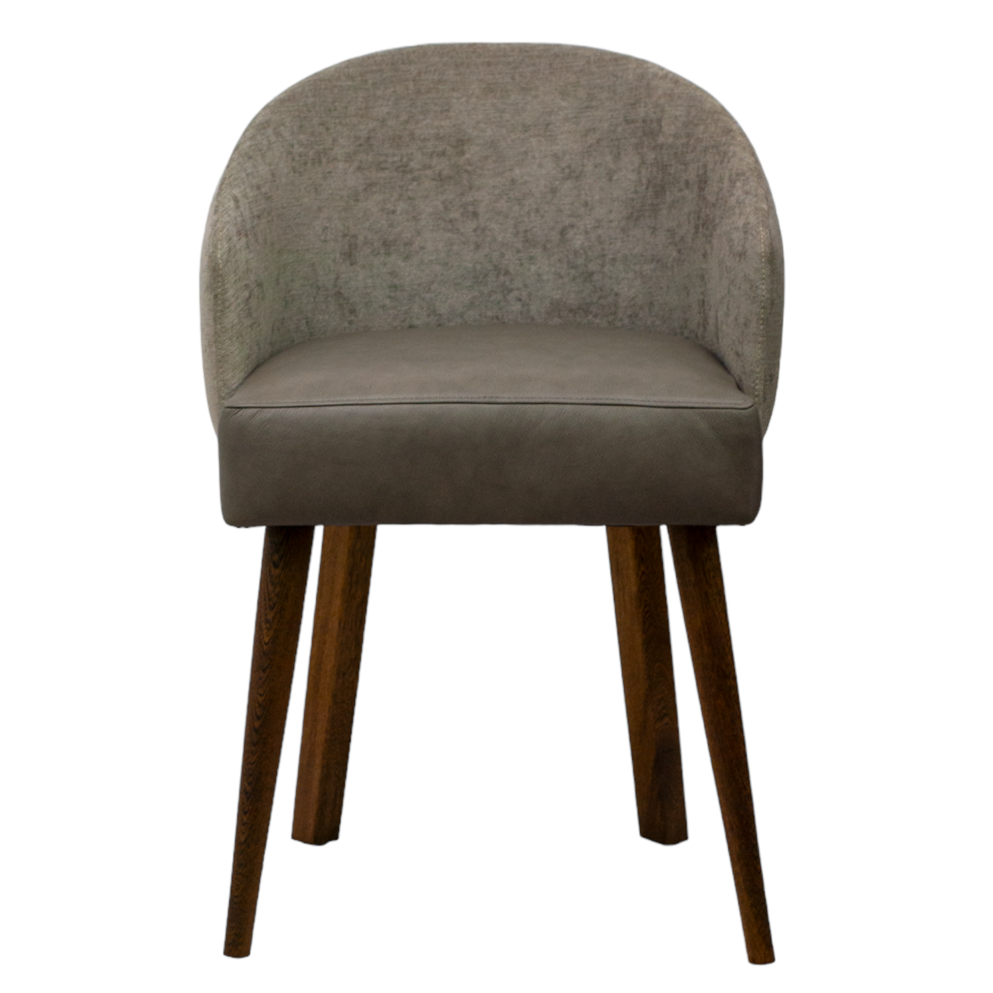 SILLA BERNAL - respaldos en textil y asiento en piel genuina, base de madera de encino