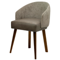 SILLA BERNAL - respaldos en textil y asiento en piel genuina, base de madera de encino