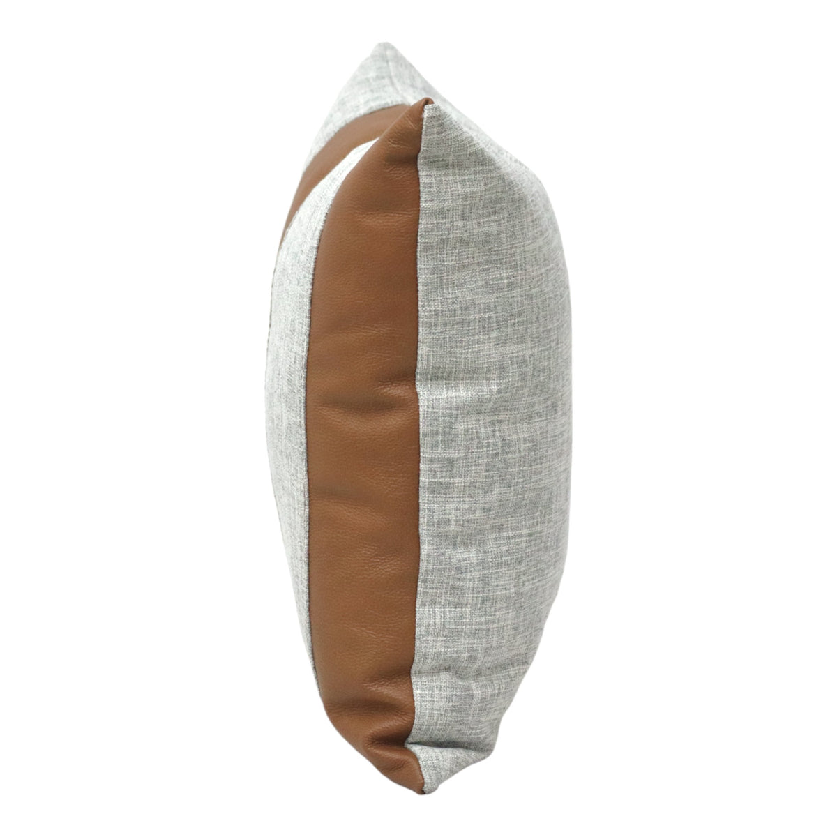 Cojín Celine Gris Textil y Piel Genuina Café