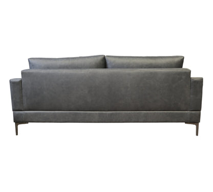 Sillón Polanco | Dos Plazas 100% Piel Genuina Gris