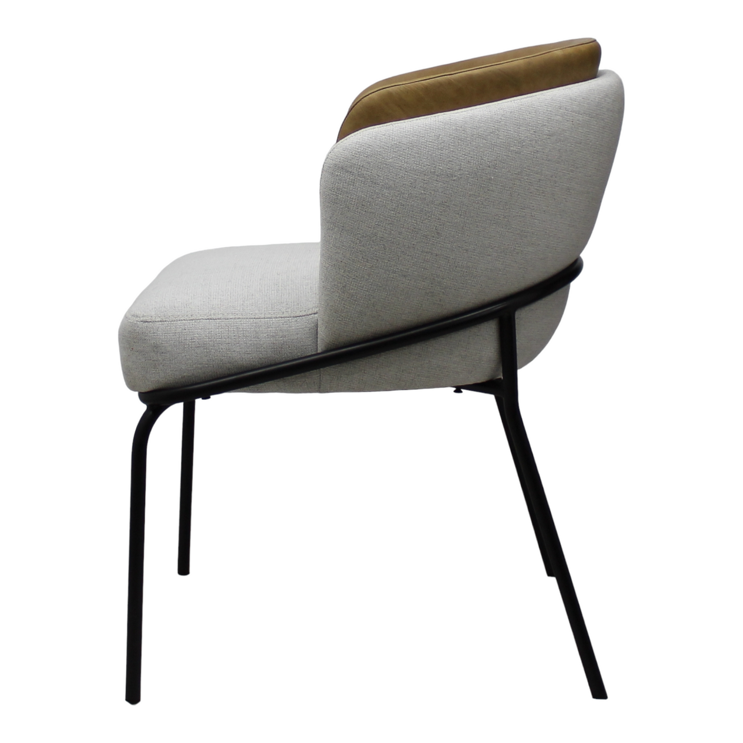 Silla Magdalena | Asiento & Respaldo Exterior Textil y Respaldo Interior 100% Piel con Base Metálica Negra