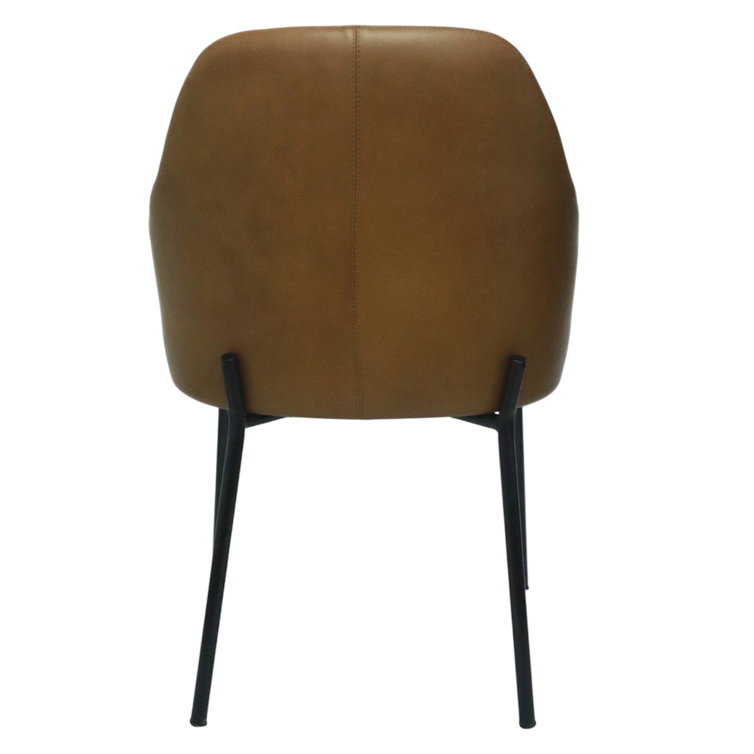 SILLA NOVA - respaldo y asiento en piel color cafe, base de metal