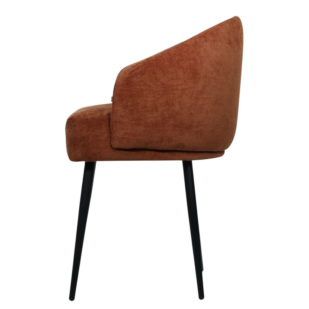 SILLA BERNAL - respaldo y asiento en textil chedrón, patas de metal