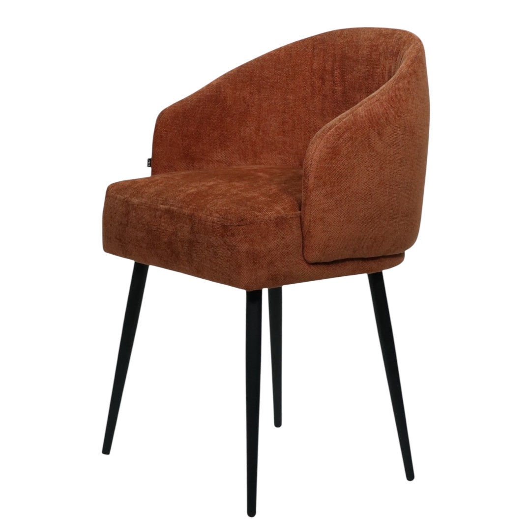 SILLA BERNAL - respaldo y asiento en textil chedrón, patas de metal