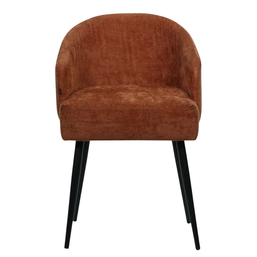SILLA BERNAL - respaldo y asiento en textil chedrón, patas de metal