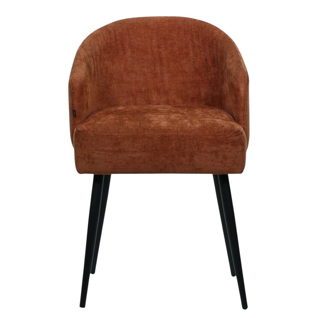 SILLA BERNAL - respaldo y asiento en textil chedrón, patas de metal