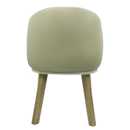 SILLA BERNAL - respaldo exterior en piel genuina, asiento y respaldo interior en textil, base de madera de encino