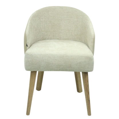 SILLA BERNAL - respaldo exterior en piel genuina, asiento y respaldo interior en textil, base de madera de encino