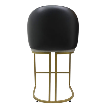 BANCO MEDIO DOLORES - respaldo en piel genuina, asiento en textil, base de metal