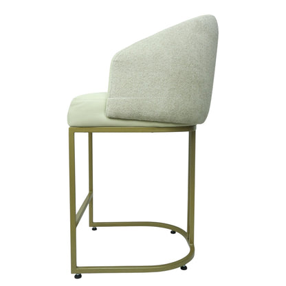 BANCO MEDIO DOLORES - respaldo interior y asiento en piel genuina, respaldo exterior en textil, base de metal