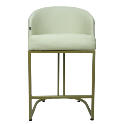 BANCO MEDIO DOLORES - respaldo interior y asiento en piel genuina, respaldo exterior en textil, base de metal