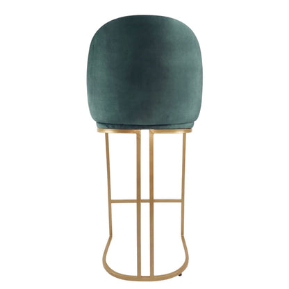 BANCO ALTO DOLORES - respaldo y asiento en textil gamuza, base de metal