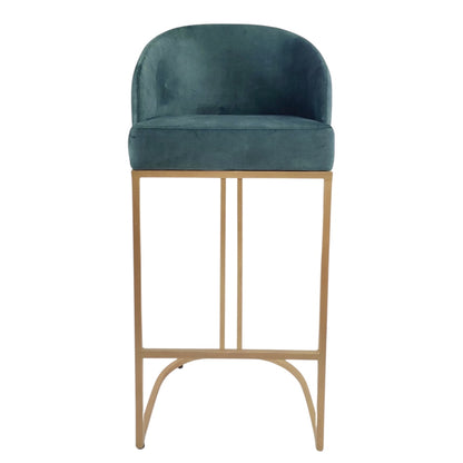 BANCO ALTO DOLORES - respaldo y asiento en textil gamuza, base de metal