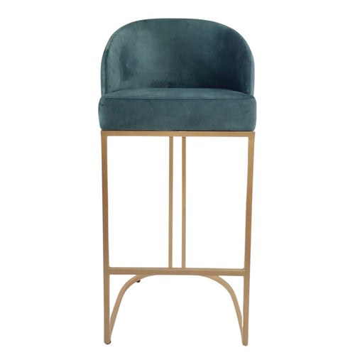 BANCO ALTO DOLORES - respaldo y asiento en textil gamuza, base de metal