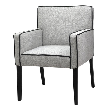 SILLA LORETO - respaldo y asiento en textil, ribete en piel con estructura de madera de pino