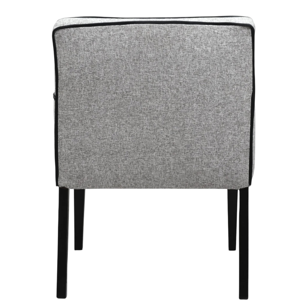 SILLA LORETO - respaldo y asiento en textil, ribete en piel con estructura de madera de pino