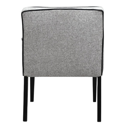 SILLA LORETO - respaldo y asiento en textil, ribete en piel con estructura de madera de pino