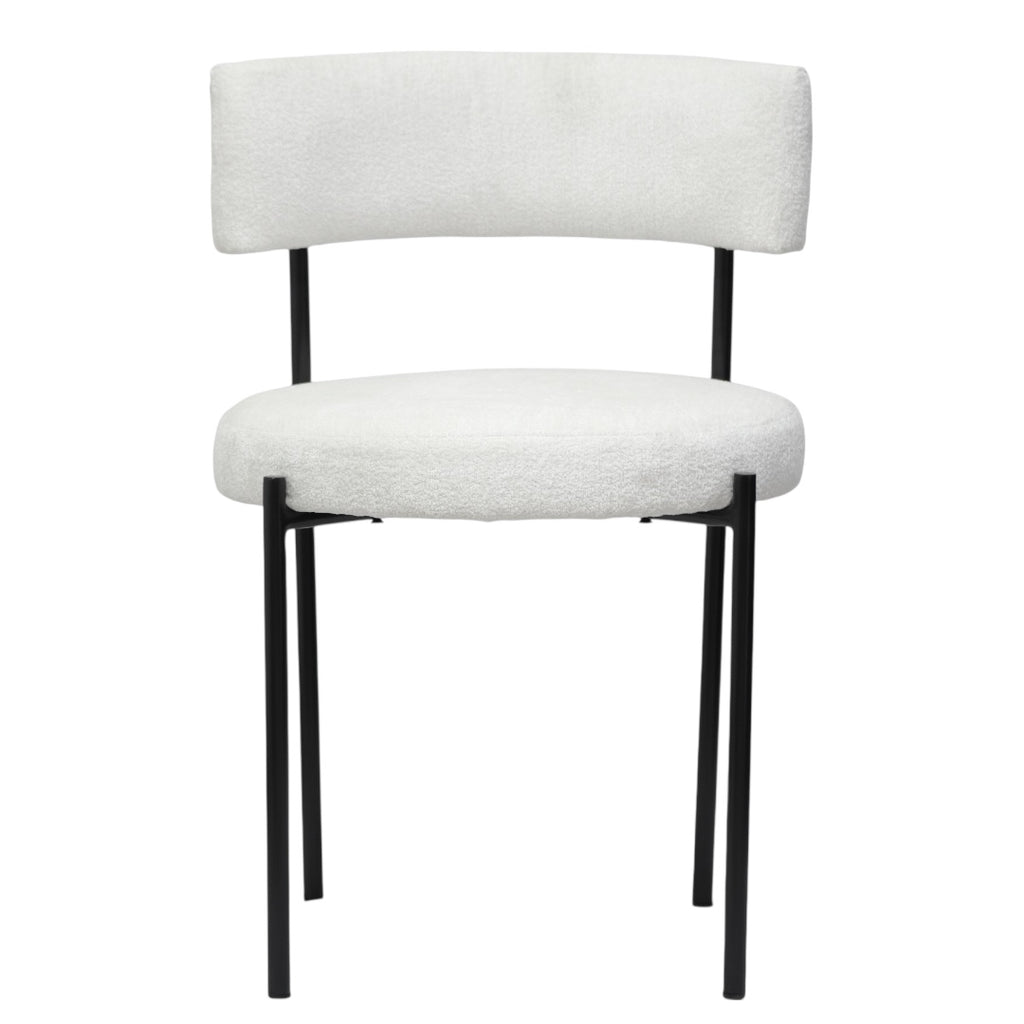 SILLA ELEONOR - respaldo y asiento en textil, base de metal