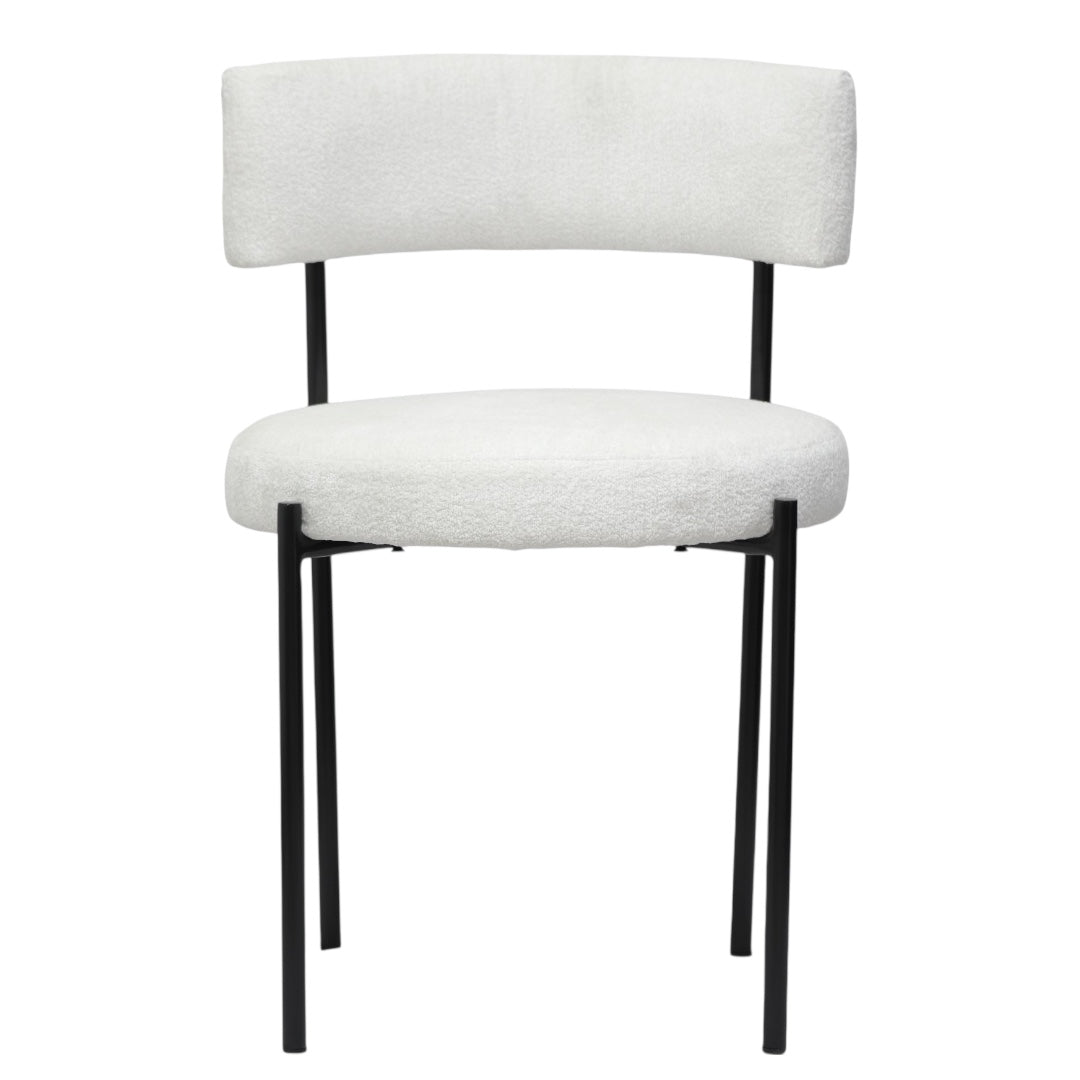 SILLA ELEONOR - respaldo y asiento en textil, base de metal