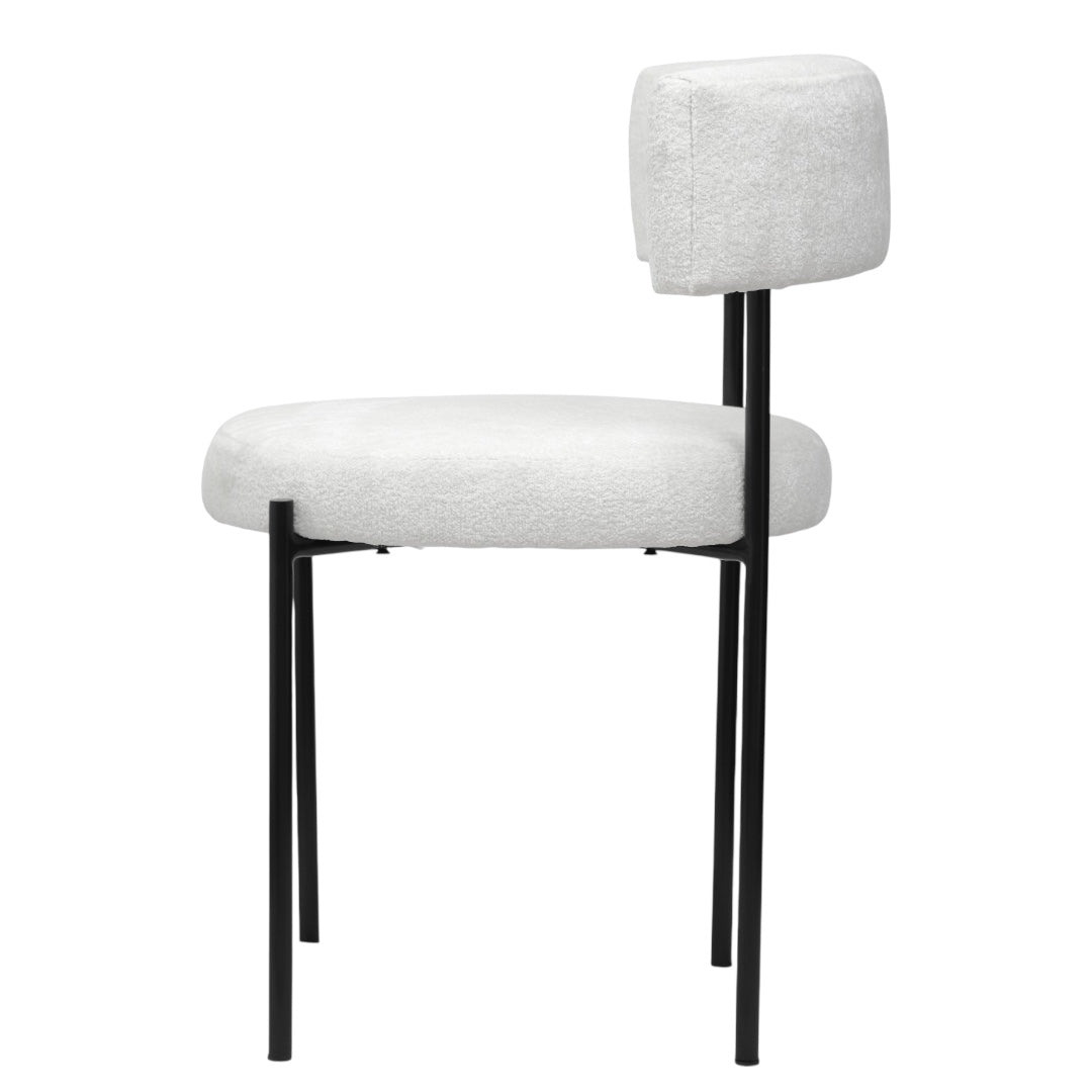 SILLA ELEONOR - respaldo y asiento en textil, base de metal